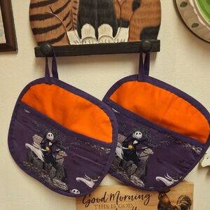 Purple and Orange Halloween Pot Holders